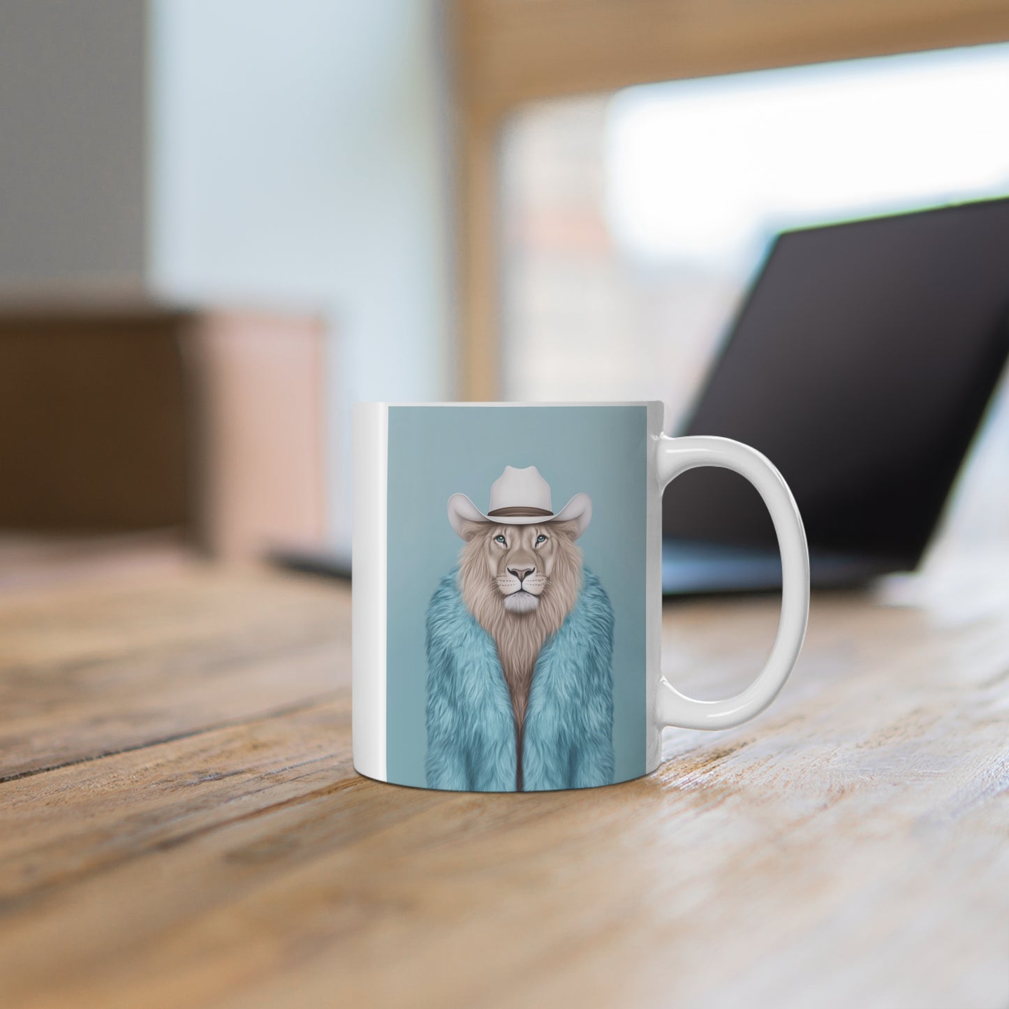 Lion in Fur Coat - Coffee Mug 11oz & 15oz