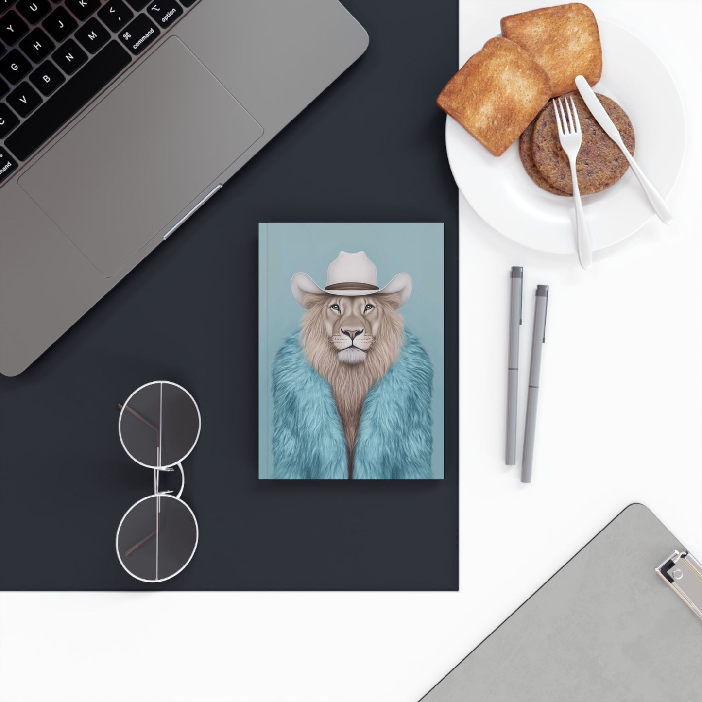 Hard Backed Journal - Cool Cat in Fur Coat