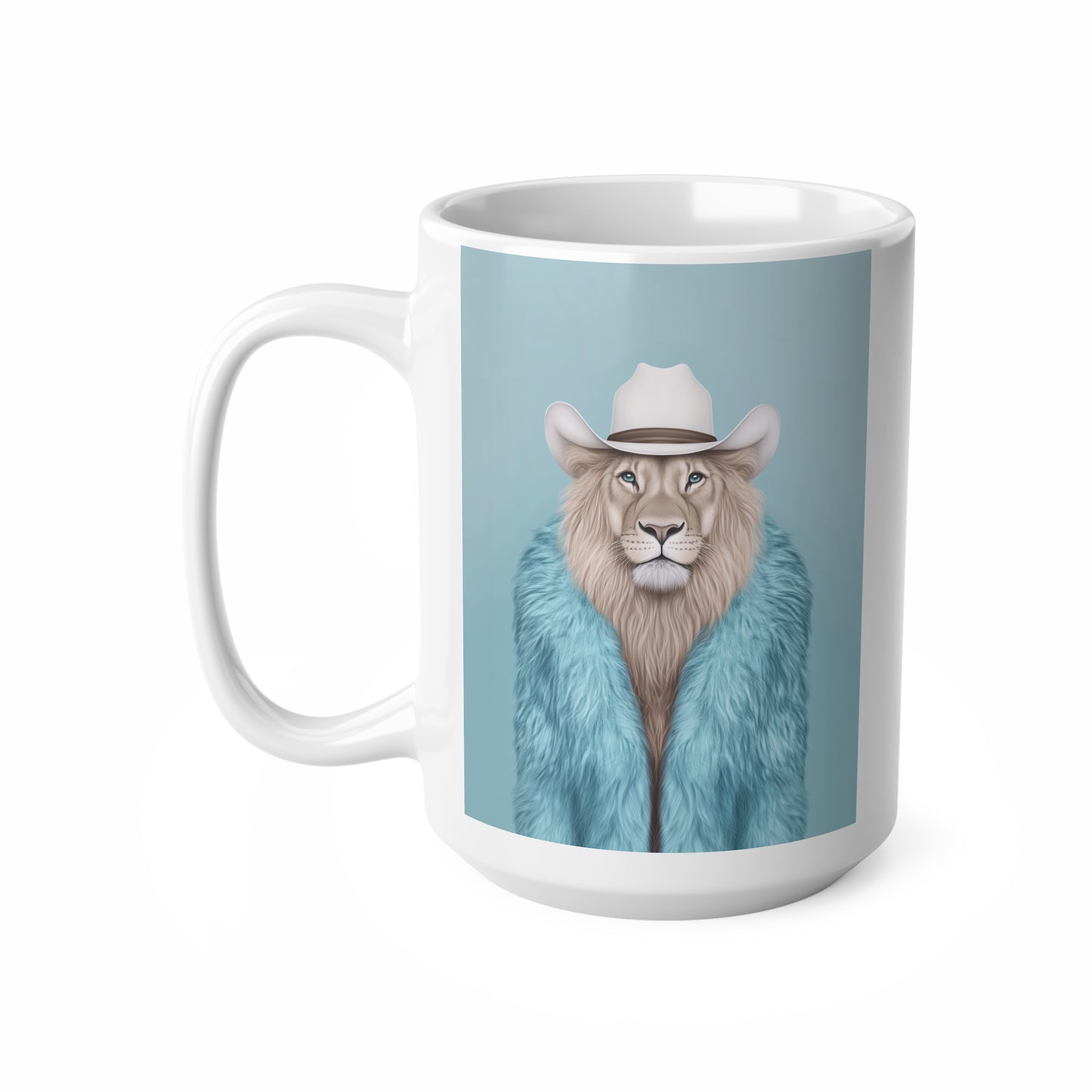Lion in Fur Coat - Coffee Mug 11oz & 15oz