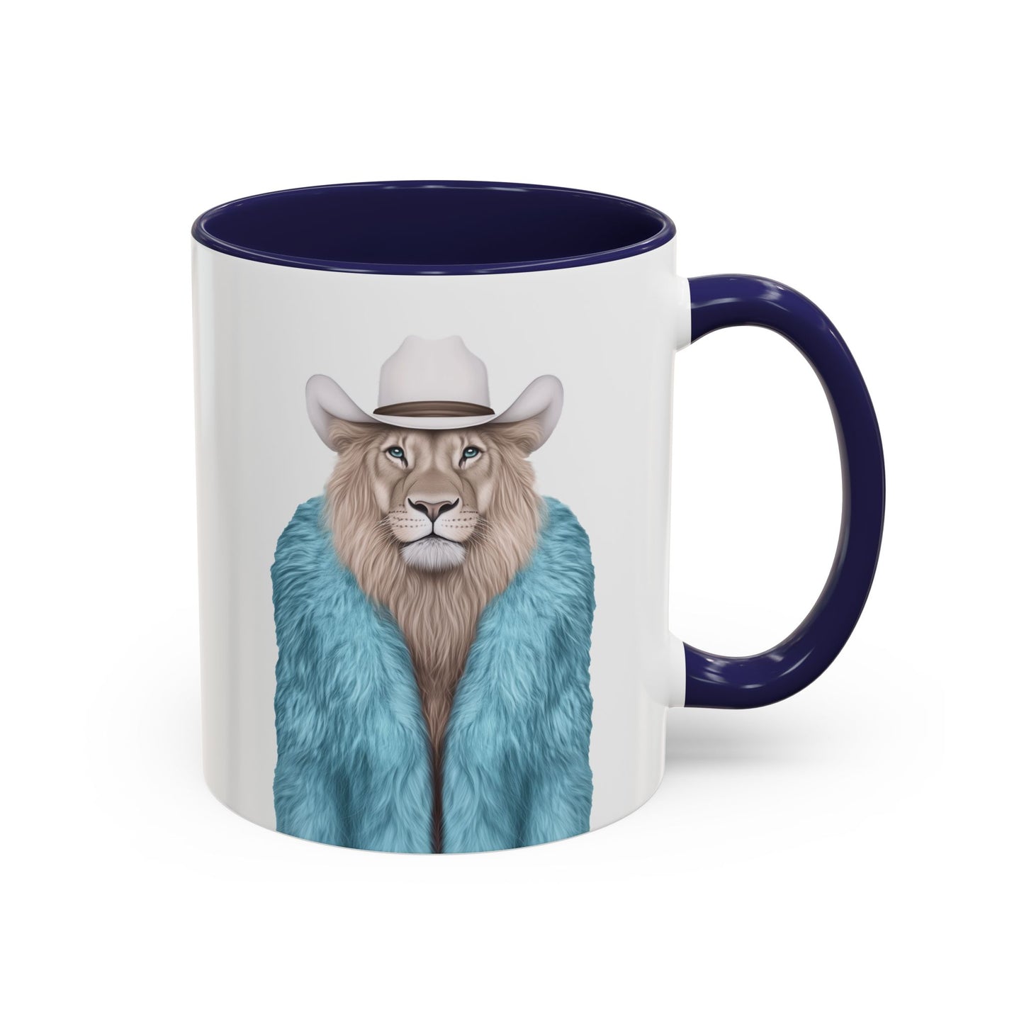 Cool Cat in Blue Fur Coat