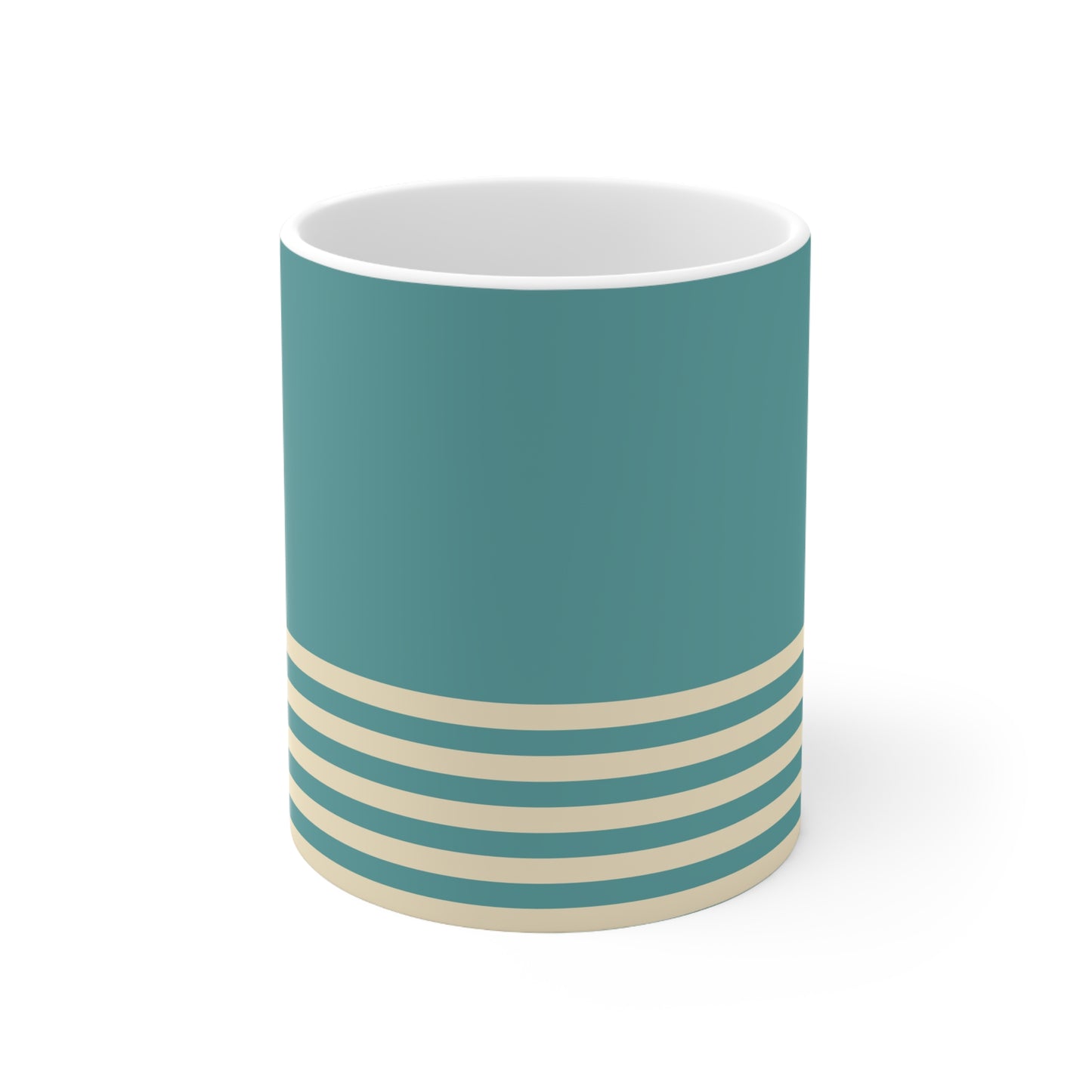 Coffee Mug - Teal & Cream