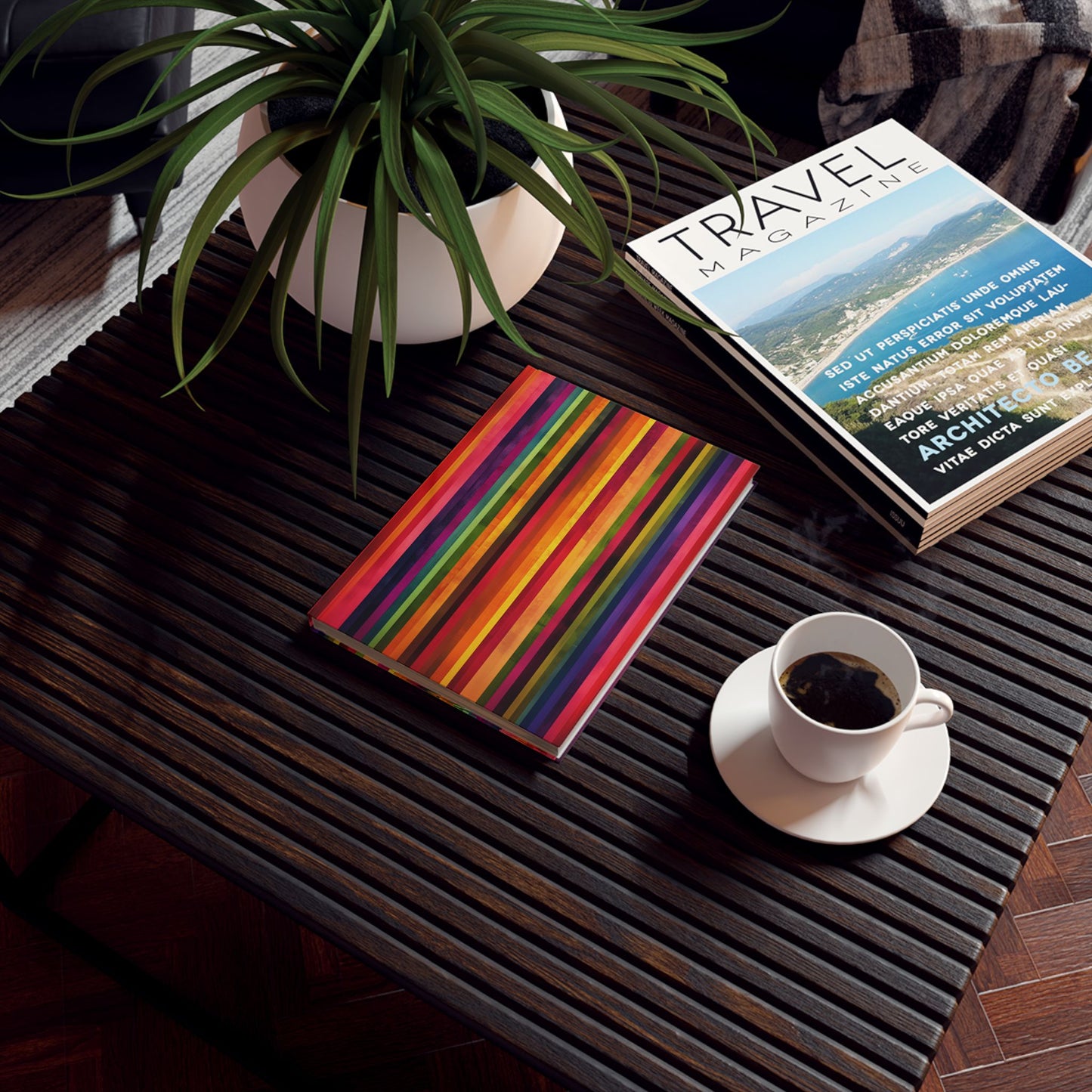 Hard Backed Journal - Vibrant Stripes