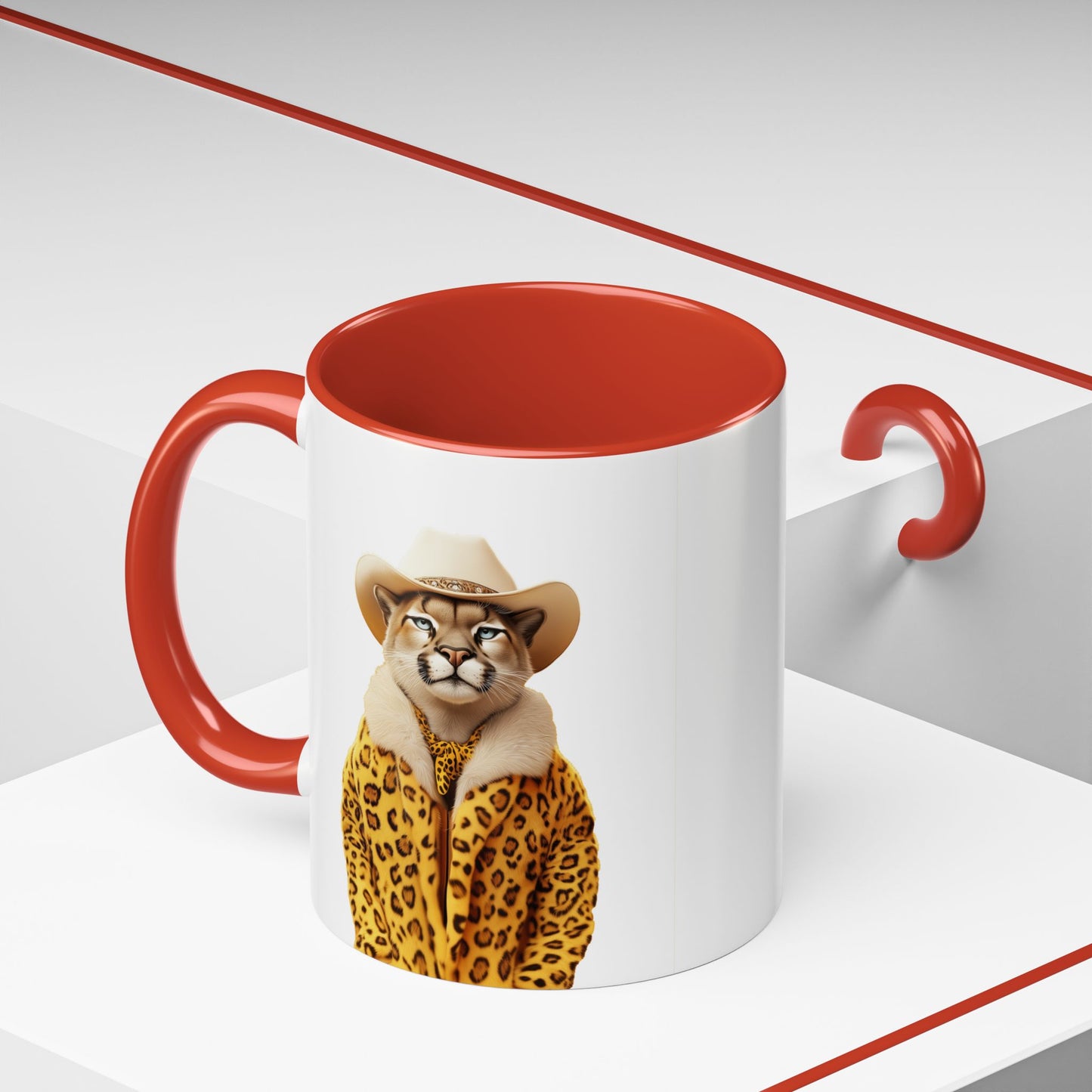 Coffee Mug - Cool Cat in Leopard Fur