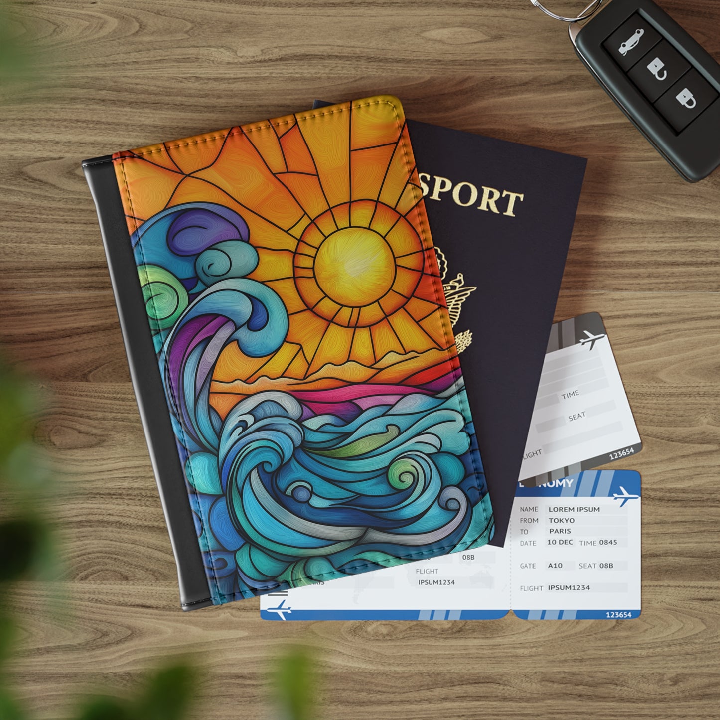 Colorful Waves Passport Cover