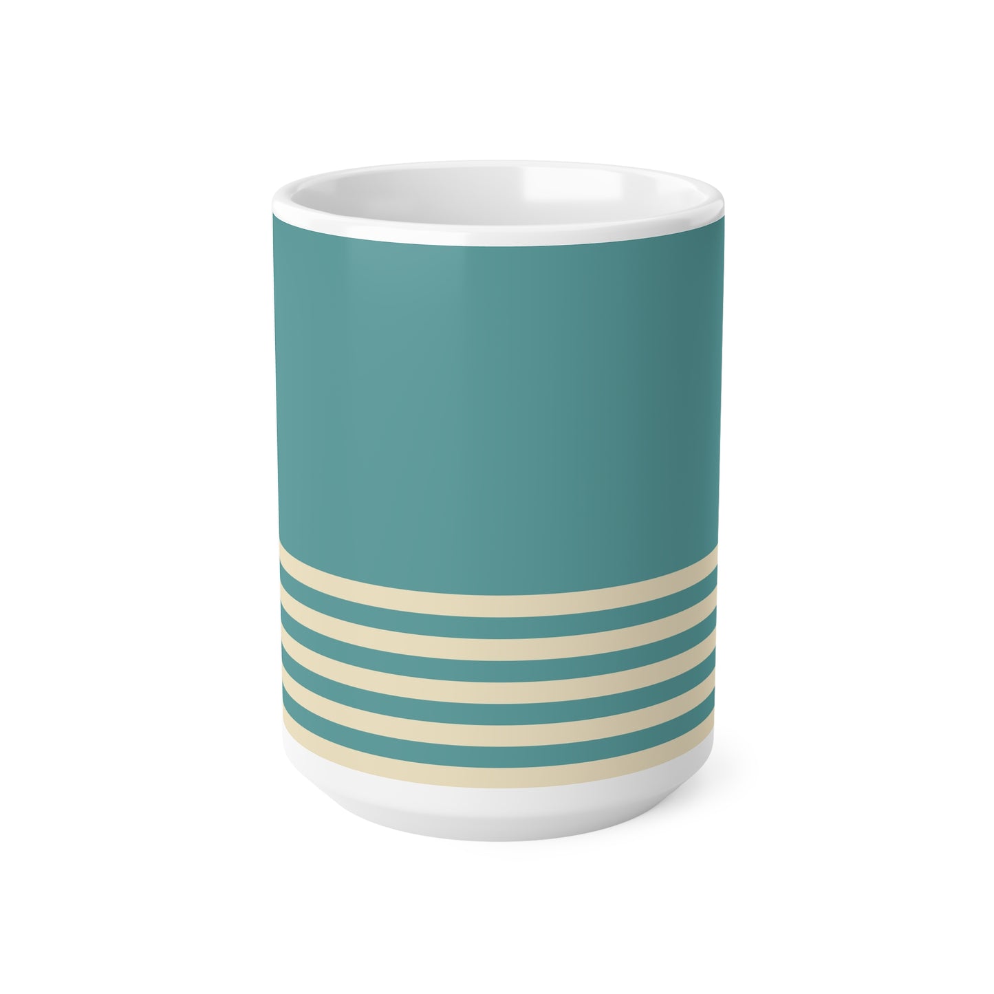 Coffee Mug - Teal & Cream