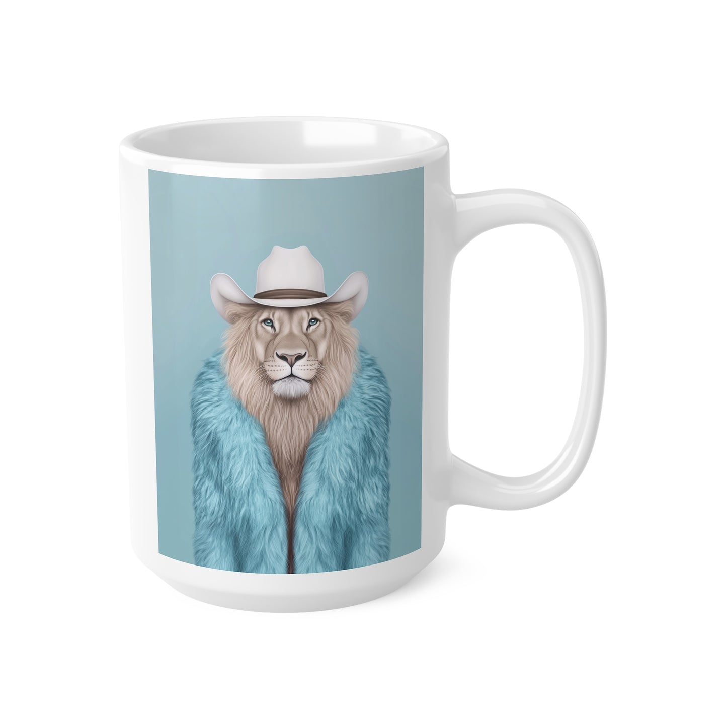 Lion in Fur Coat - Coffee Mug 11oz & 15oz