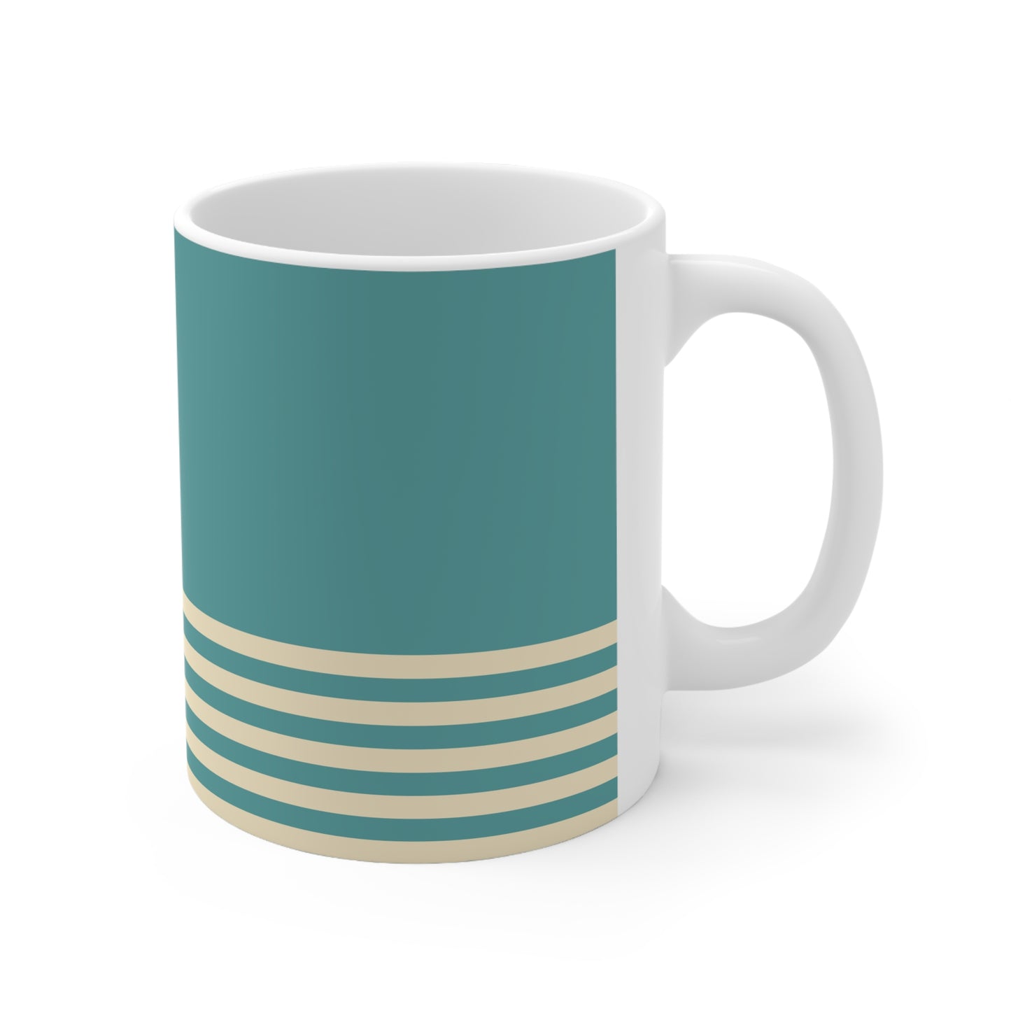Coffee Mug - Teal & Cream