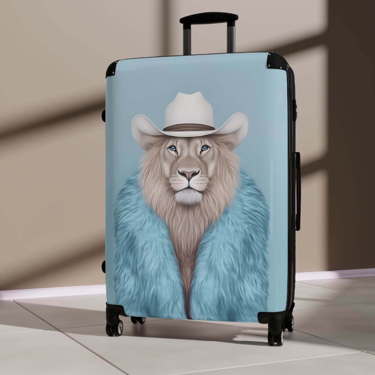 Suitcase 3 Sizes - Blue Case Cool Cat