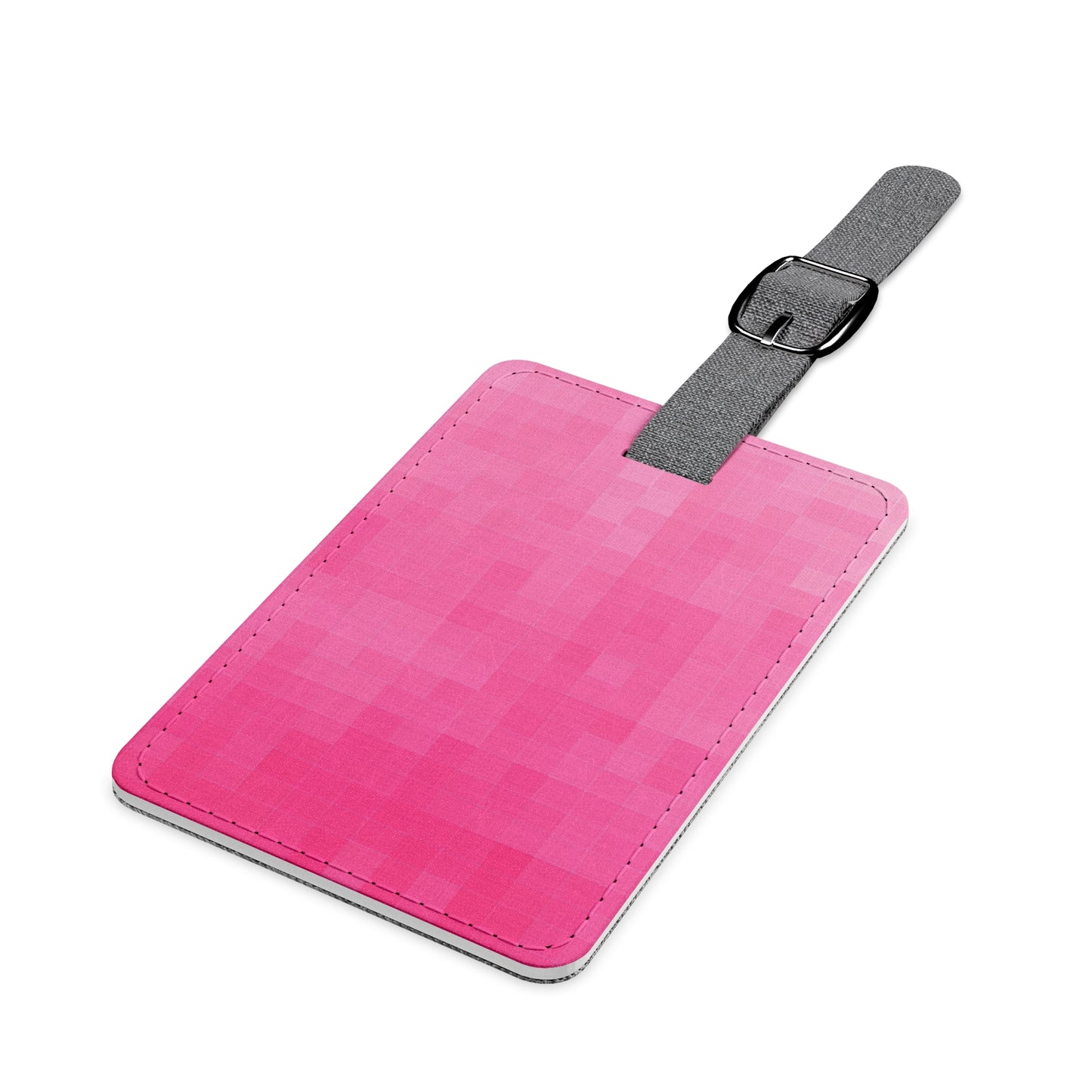 Canvas Backed Luggage Tag - Pink Matrix