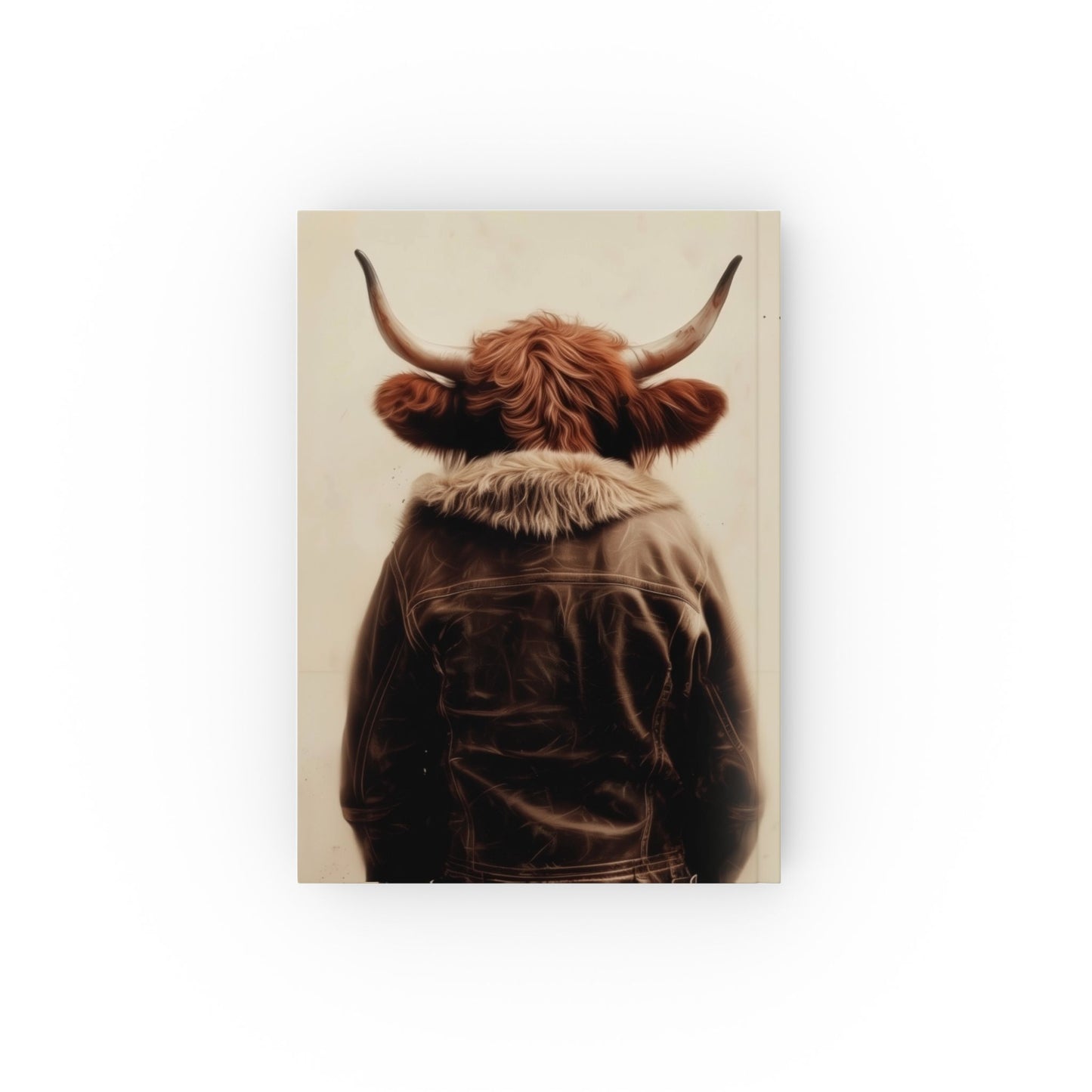 Hard Backed Journal - Highland Cow in Leather Jacket