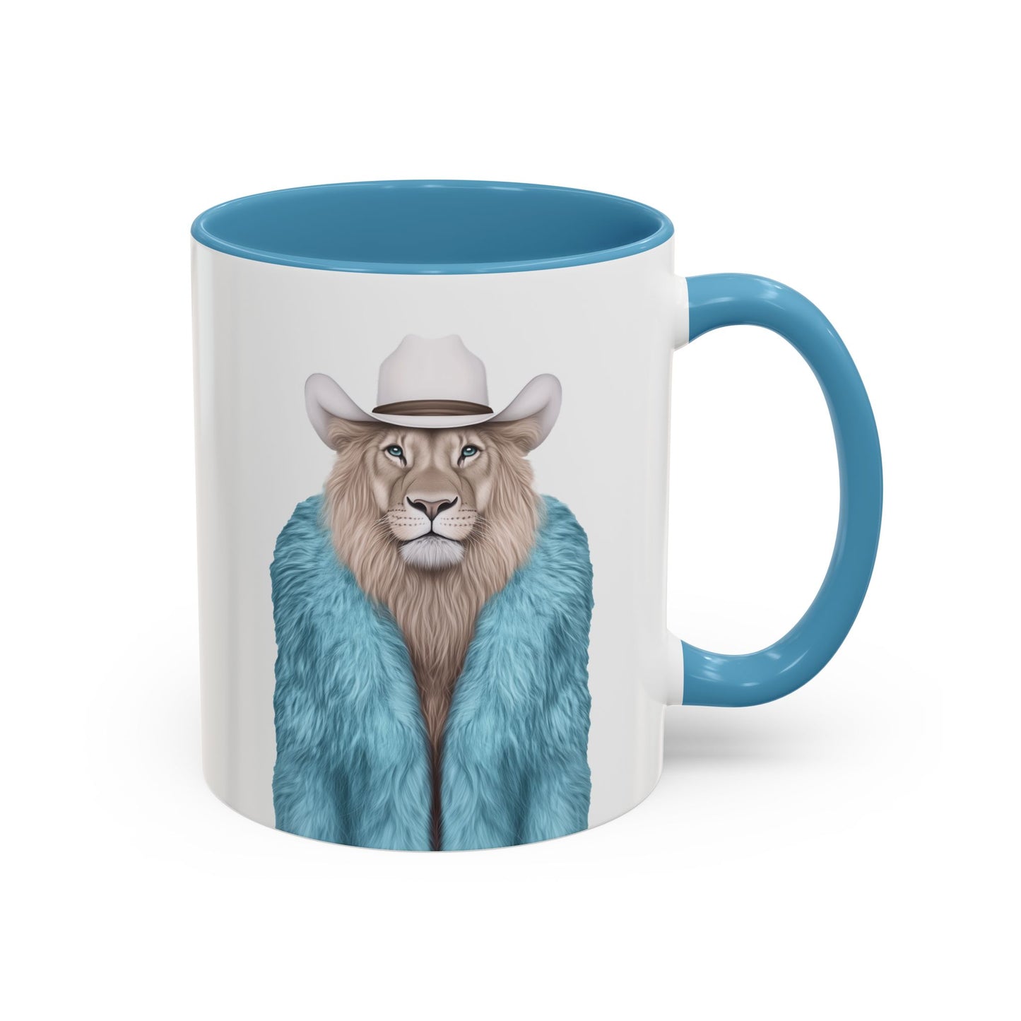 Cool Cat in Blue Fur Coat