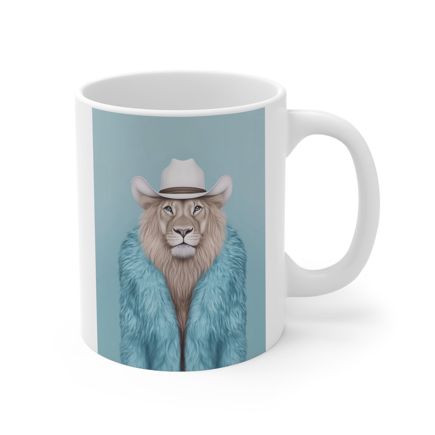 Lion in Fur Coat - Coffee Mug 11oz & 15oz