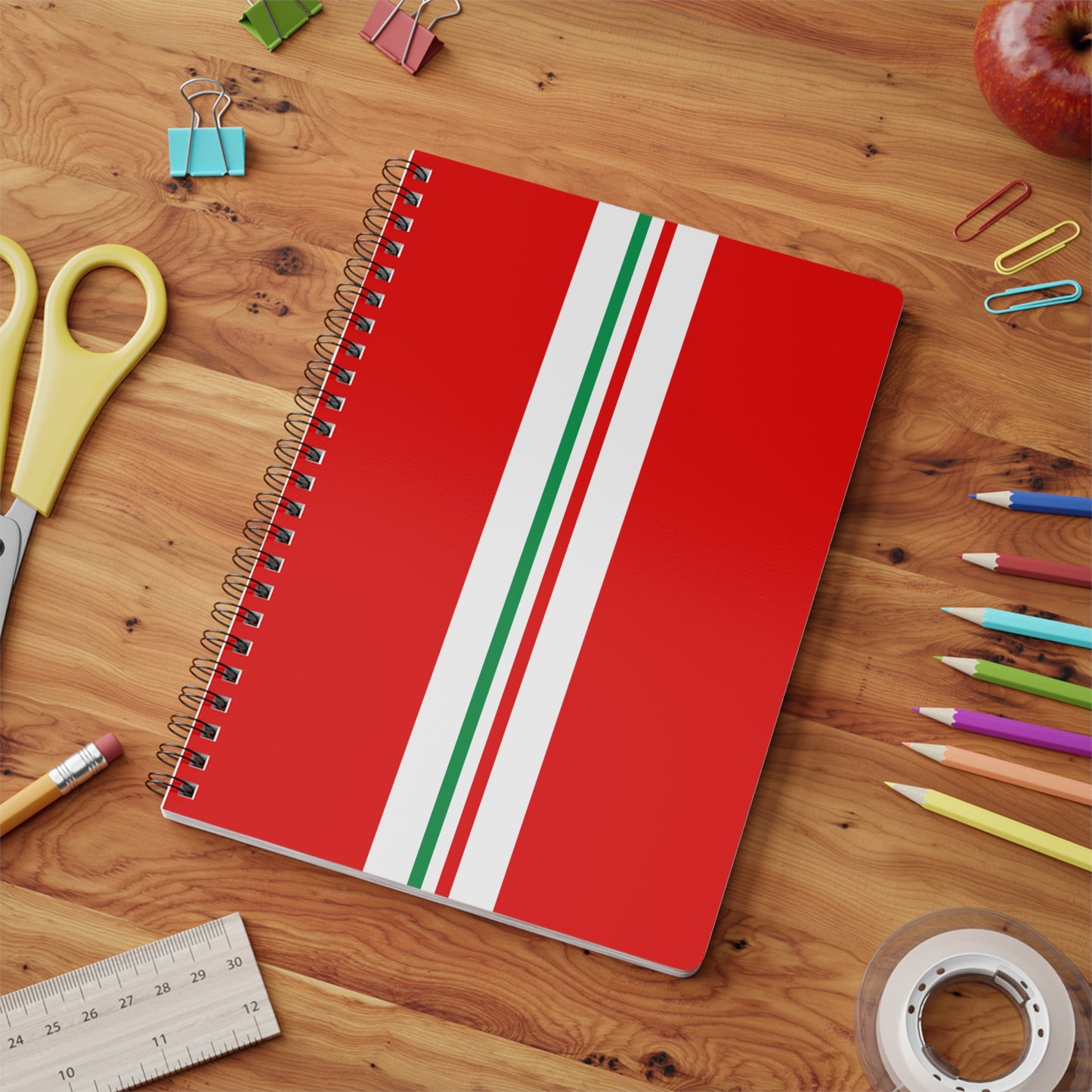 A5 Softcover Notebook - Rosso Corsa Stradale Red