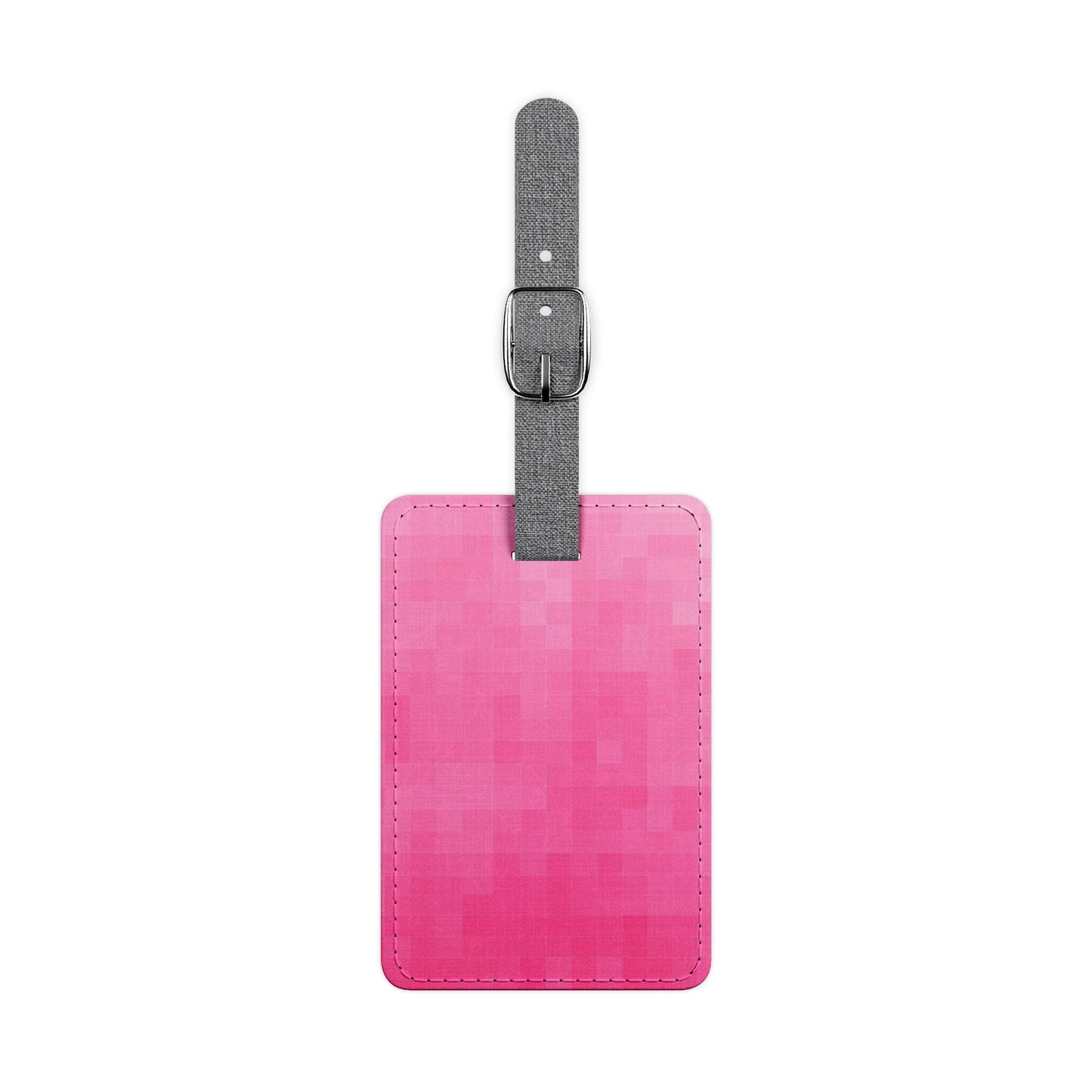 Canvas Backed Luggage Tag - Pink Matrix