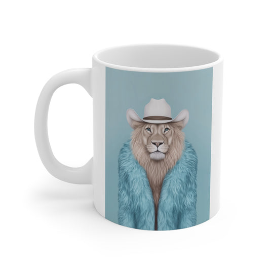 Lion in Fur Coat - Coffee Mug 11oz & 15oz