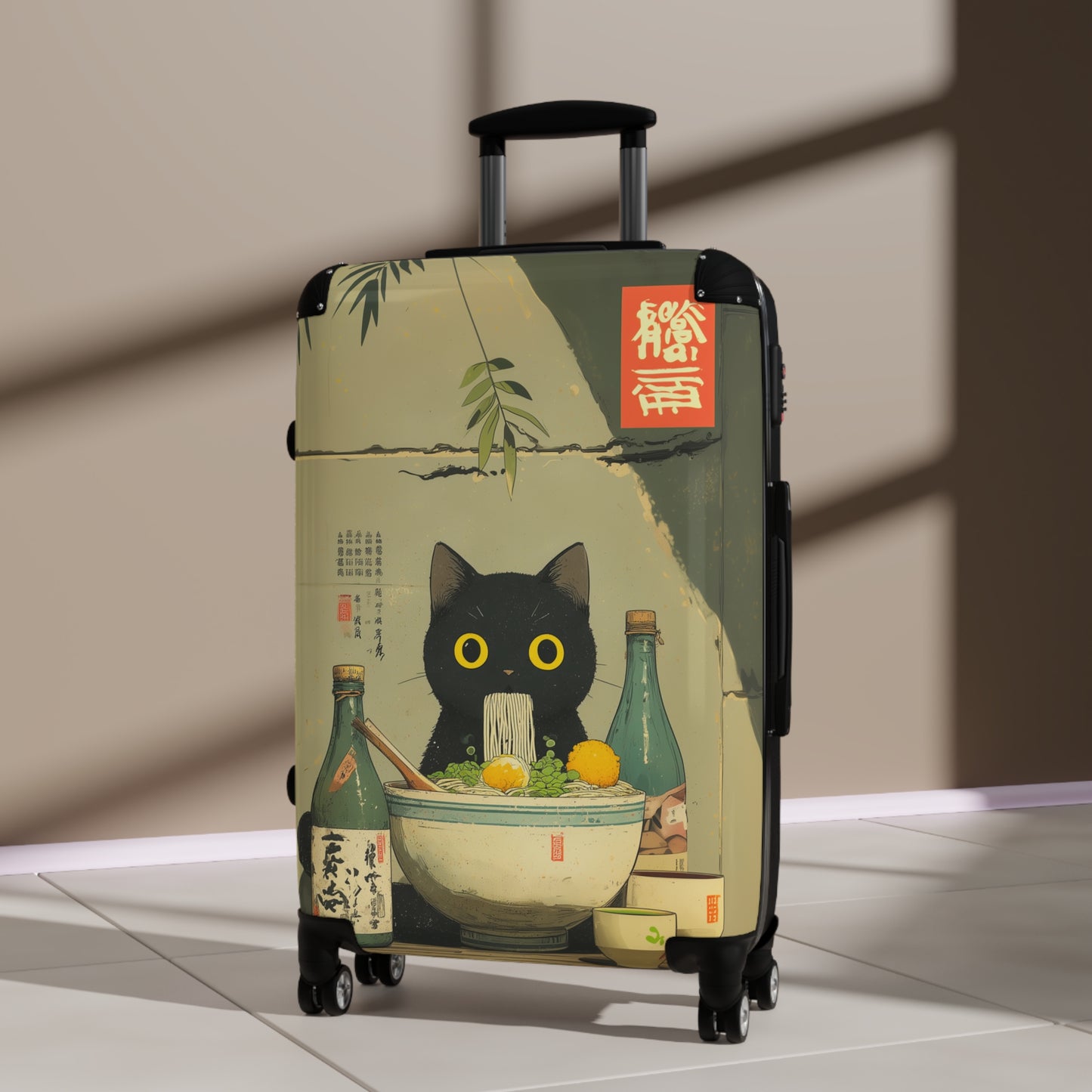 Suitcase 3 Sizes - Raman Cat