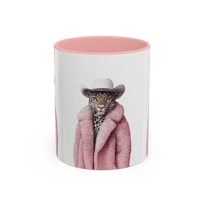 Accent Coffee Mug -  Cool Cat Leopard