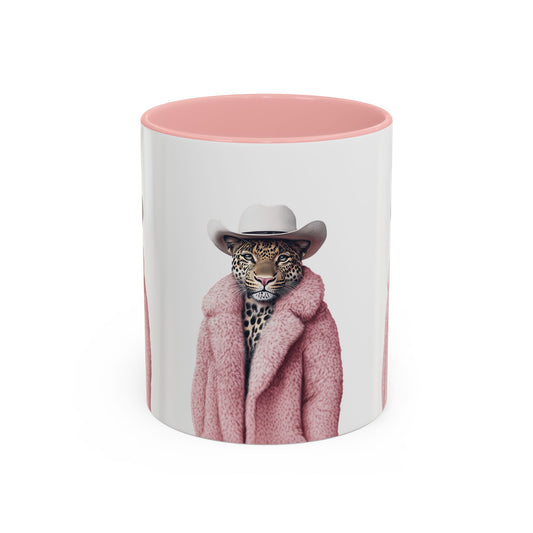Accent Coffee Mug -  Cool Cat Leopard