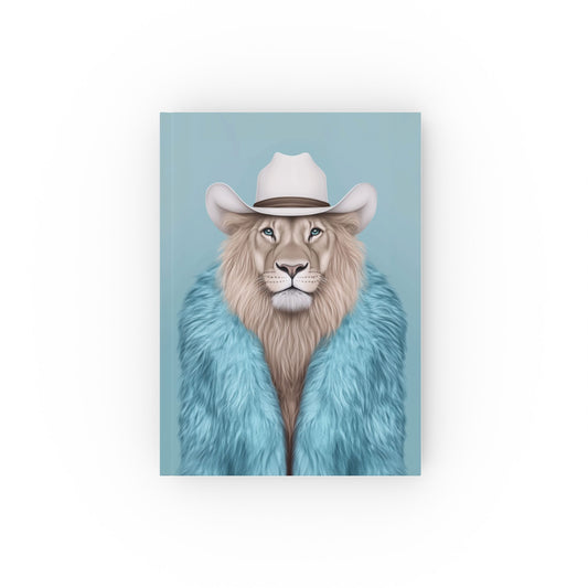 Hard Backed Journal - Cool Cat in Fur Coat