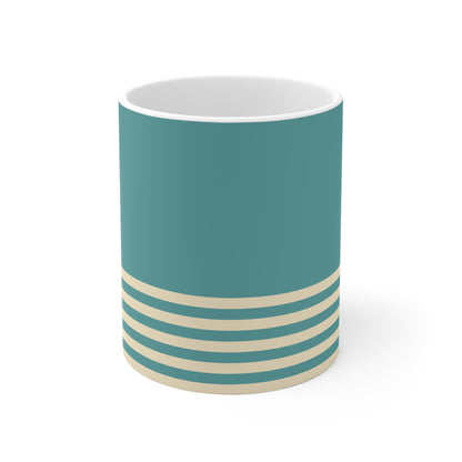 Coffee Mug - Teal & Cream