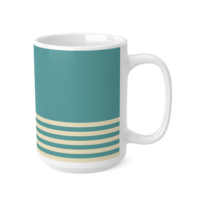 Coffee Mug - Teal & Cream