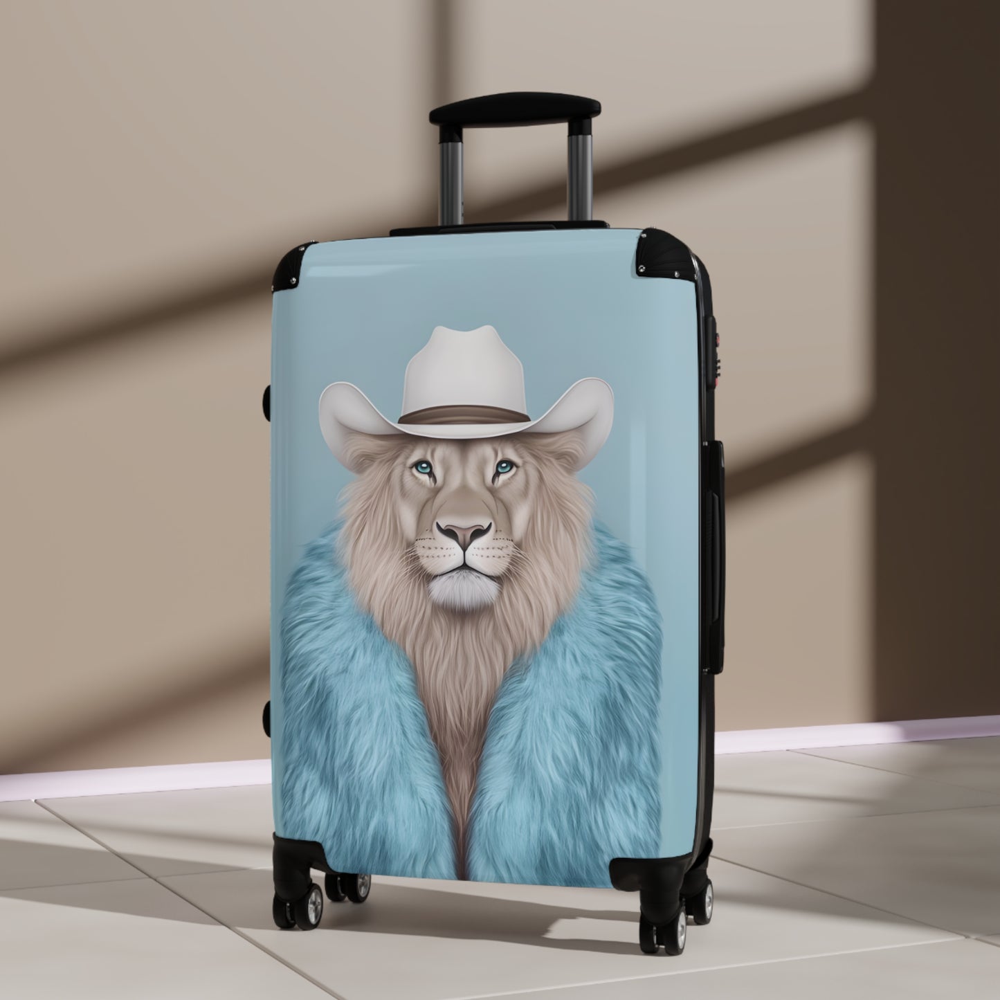 Suitcase 3 Sizes - Blue Case Cool Cat