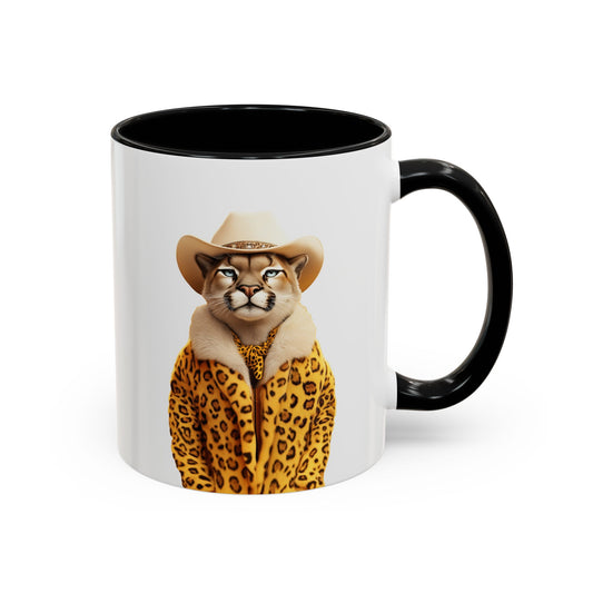 Coffee Mug - Cool Cat in Leopard Fur