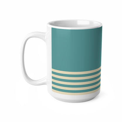 Coffee Mug - Teal & Cream