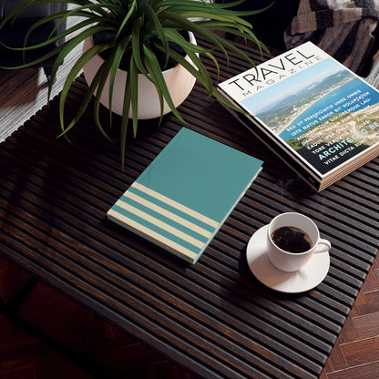 Hard Backed Journal - Teal Striped