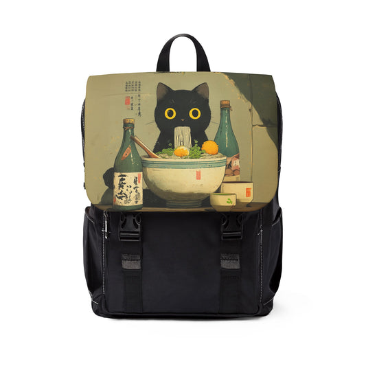 Oxford Canvas Backpack - Ramen Cat