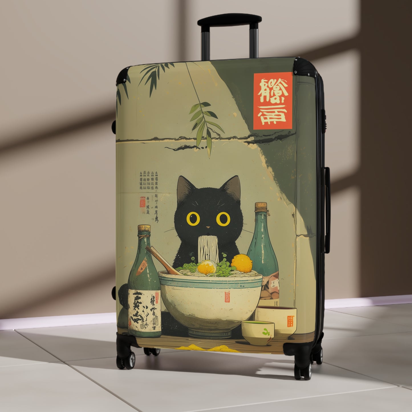 Suitcase 3 Sizes - Raman Cat