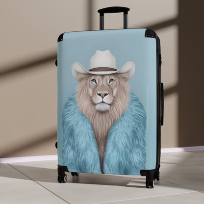Suitcase 3 Sizes - Blue Case Cool Cat