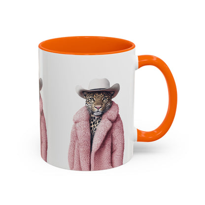 Accent Coffee Mug -  Cool Cat Leopard