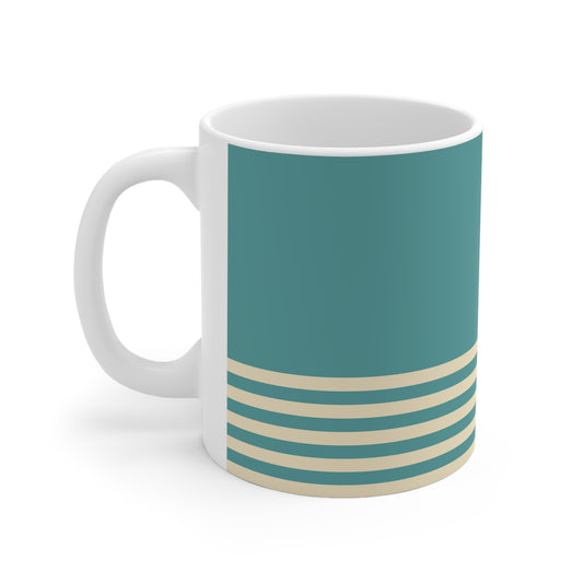 Coffee Mug - Teal & Cream