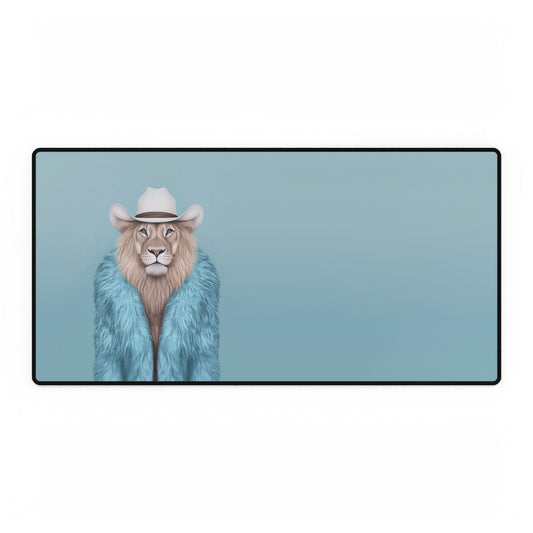 Desk Mat - Cool Cat with Blue Fur Coat