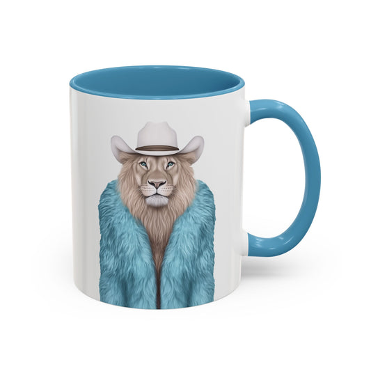 Cool Cat in Blue Fur Coat