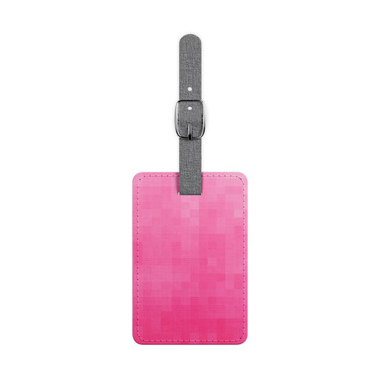 Canvas Backed Luggage Tag - Pink Matrix